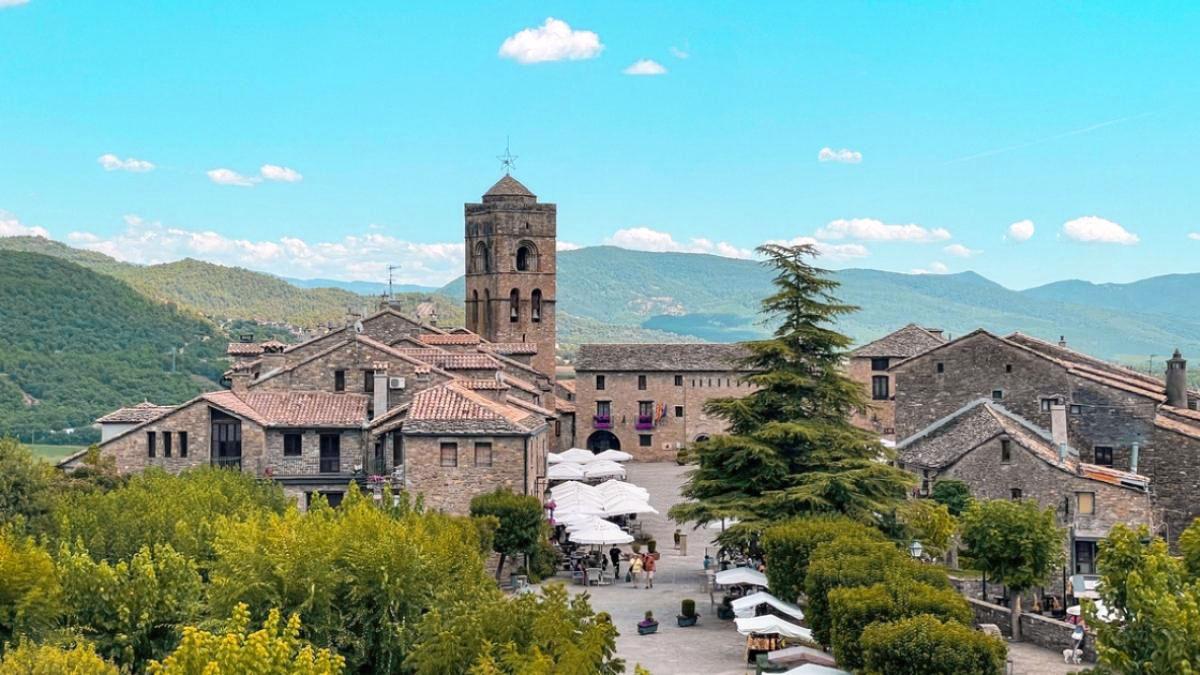 Historic old town of Aínsa, Huesca, Spain